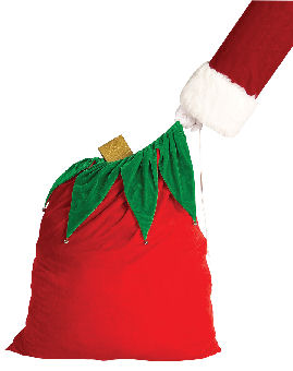 Velvet Santa Sack with Bells R26504