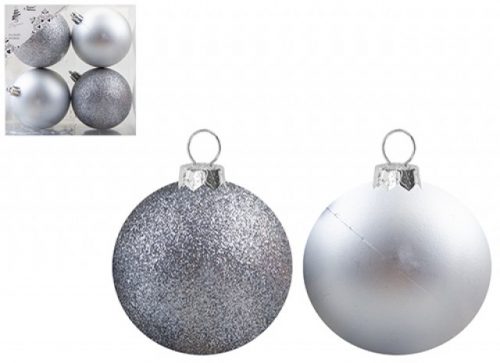 Silver Baubles 10cm